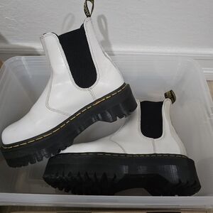 Dr. Martens 2976 Quad Platform Chelsea Boots White